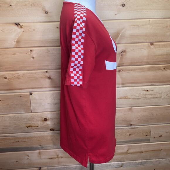 Coca-Cola Enjoy Coke Red Unisex Checkered Sleeves T-Shirt Small - Picture 6 of 7